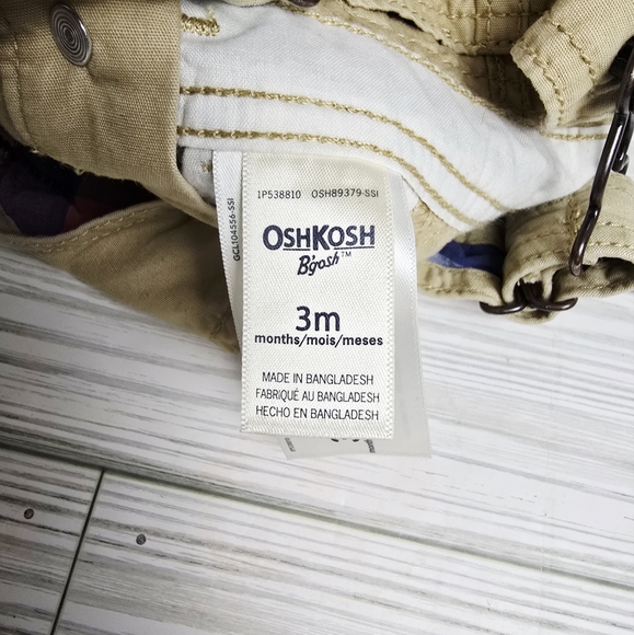 Oshkosh Baby Cream Red Plaid Lined Overalls Size 3 Months - Picture 5 of 8